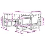 vidaXL Ensemble de canapés d'extérieur 7 Pièces Blanc et crème
