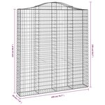 vidaXL Paniers à gabions arqués 12 Pièces 200x30x220/240 cm fer galvanisé