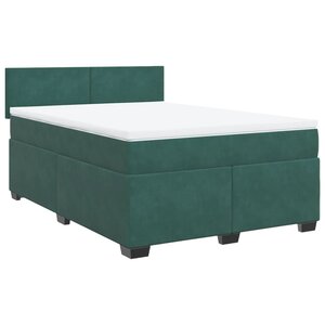 vidaXL Sommier à lattes de lit et matelas Vert foncé 140x200cm Velours