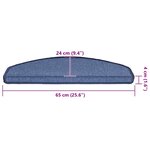 vidaXL Tapis d'escalier 30 pièces 65 x 24 x 4 cm Bleu Demi-rond Grand