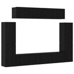 vidaXL Ensemble meuble TV 8 Pièces Chêne Noir 80 x 30 x 30.5 cm