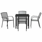vidaXL Ensemble de salle à manger pour jardin 5 Pièces Anthracite Acier