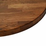 vidaXL Plateau de table Marron foncé Ø 80 x 4 cm Chêne massif