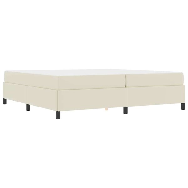 vidaXL Cadre de lit avec matelas Crème 200 x 200 cm Faux cuir
