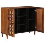 vidaXL Buffet avec porte Noyer 90 x 33 5 x 75 cm Bois de mangue massif