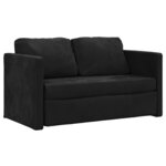 vidaXL Canapé-lit 2 en 1 noir 122x204x55 cm velours