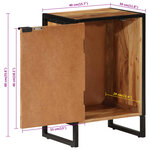 vidaXL Armoire de salle de bain bois massif d'acacia et fer