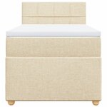 vidaXL Sommier à lattes de lit avec matelas Crème 100x200 cm Tissu
