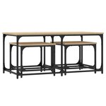 vidaXL Tables basses gigognes 3 Pièces chêne sonoma bois d'ingénierie