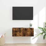 vidaXL Meuble TV mural Chêne fumé 60 x 31 x 29.5 cm Bois d'ingénierie