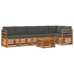 vidaXL Ensemble de canapé d'angle 7 Pièces Naturel et Anthracite