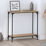 vidaXL Table console avec étagère chêne artisanal 75 x 30.5 x 75 cm