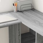 vidaXL Bureau Sonoma gris 142 x 102 x 73 cm Bois d'ingénierie