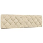 vidaXL Cadre de lit avec LED sans matelas crème 180x200 cm tissu