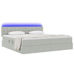 vidaXL Lit de rangement LED avec matelas Gris clair 200 x 200 cm