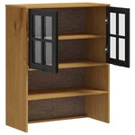 vidaXL Dessus pour buffet haut avec porte vitrée FLAM bois massif pin