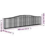 vidaXL Paniers à gabions arqués 8 Pièces 400x30x80/100 cm Fer galvanisé