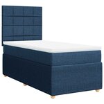 vidaXL Sommier à lattes de lit avec matelas Bleu 90x190 cm Tissu