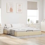 VidaXL Cadre de lit ottoman sans matelas crème 200x200 cm tissu