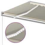 vidaXL Auvent manuel rétractable avec LED 400x350 cm Crème