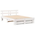 vidaXL Cadre de lit Blanc 150 x 200 cm Bois massif en pin