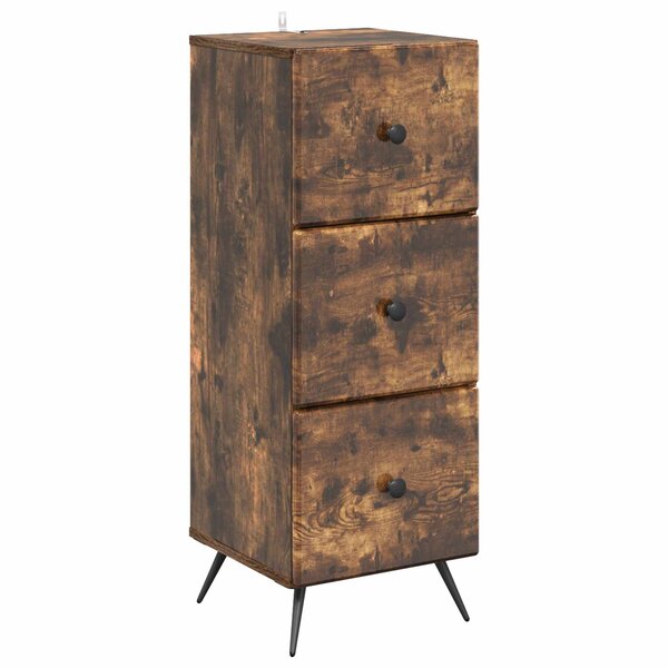 vidaXL Armoire à tiroirs Chêne fumé 33 x 34 5 x 90 cm