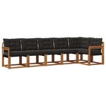 vidaXL Ensemble de canapés d'extérieur 6 pc Naturel et Noir