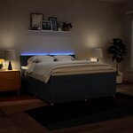 vidaXL Sommier à lattes de lit avec matelas Bleu 180x200 cm Tissu