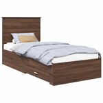 vidaXL Cadre de lit avec tiroir Chêne Marron et Argent 90 x 190 cm
