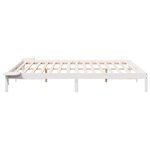 vidaXL Cadre de lit avec tables de chevet Blanc 200 x 220 cm