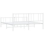 vidaXL Cadre de lit métal sans matelas et pied de lit blanc 200x200 cm