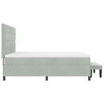 vidaXL Lit à Ressorts avec Matelas & Banc Gris Clair 180x200 cm Velours