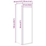 vidaXL Armoire murale 30x30x100 cm Bois de pin massif