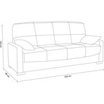 Canapé clic clac 3 places - Gris clair - Matelas 14 cm - 130 x 190 cm - MEGAN