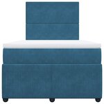 vidaXL Sommier à lattes de lit et matelas bleu 120x190 cm velours