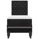 vidaXL Lit à ressorts avec matelas Noir 80 x 200 cm Velours