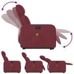 vidaXL Fauteuil inclinable de massage électrique Rouge bordeaux Tissu