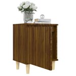vidaXL Tables de chevet pieds en bois 2 Pièces Chêne marron 40x30x50 cm