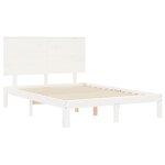 vidaXL Cadre de lit avec tête de lit blanc 120x200 cm bois massif