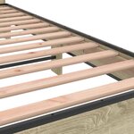 vidaXL Cadre de lit chêne sonoma 180x200 cm bois d'ingénierie et métal