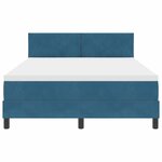 vidaXL Lit à ressorts avec matelas Bleu foncé 140 x 200 cm tissu