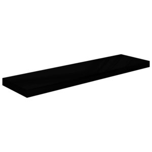 vidaXL Étagère murale flottante Noir brillant 90x23 5x3 8 cm MDF