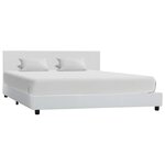 vidaXL Cadre de lit sans matelas blanc similicuir 160x200 cm