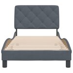 vidaXL Cadre de lit sans matelas gris foncé 90x190 cm velours