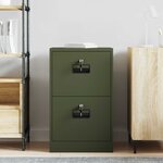 vidaXL Cabinet de Dossier avec tiroir Vert olive 44 x 50 x 106.5 cm
