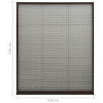 vidaXL Moustiquaire plissée pour fenêtre Aluminium Marron 120x160 cm