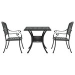 Set de Bistro de Jardin 3 Pièces vidaXL en Aluminium Noir