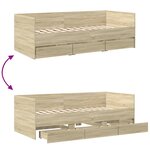 vidaXL Lit de jour avec tiroirs sans matelas chêne sonoma 100x200 cm