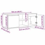 vidaXL Meuble TV Chêne artisanal 104 x 35 x 50 cm Bois d'ingénierie
