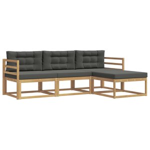 vidaXL Ensemble de canapés d'extérieur 4 pc Blanc et anthracite